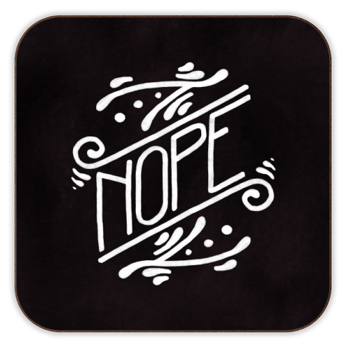 Nope Feminist Art Nouveau Ornate Hand Lettering Quote - personalised beer coaster by A Rose Cast - Karen Murray