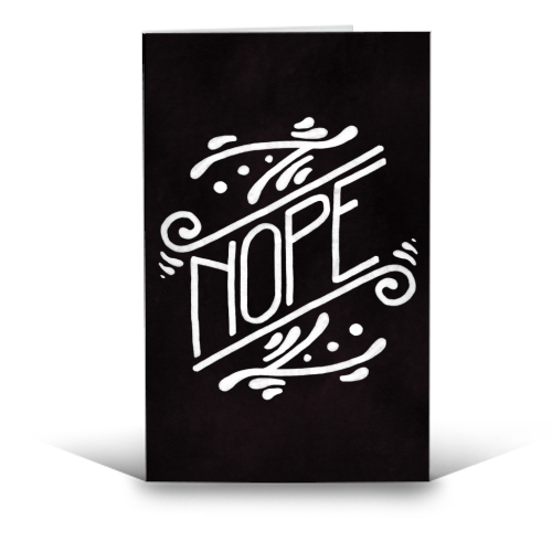 Nope Feminist Art Nouveau Ornate Hand Lettering Quote - funny greeting card by A Rose Cast - Karen Murray