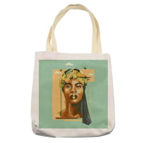 Queen Bee - printed tote bag by Rebecca Sampson