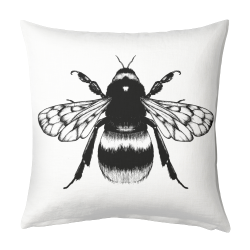 King Bee Monochrome - designed cushion by Eleanor Soper