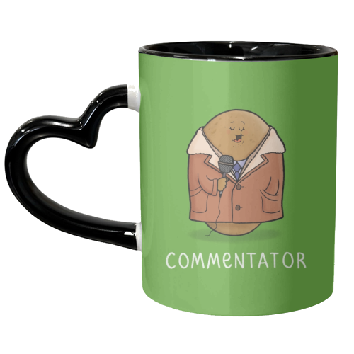 Commentator - unique mug by Carl Batterbee