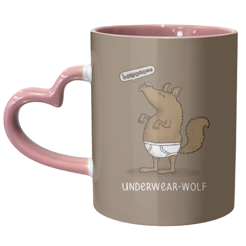 Underwear-wolf - unique mug by Carl Batterbee