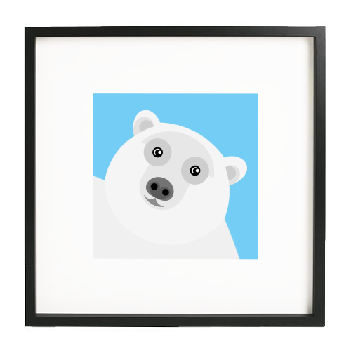 Polar Bear - white/black framed print by Adam Regester