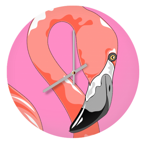 Pink Flamingo - quirky wall clock by Adam Regester