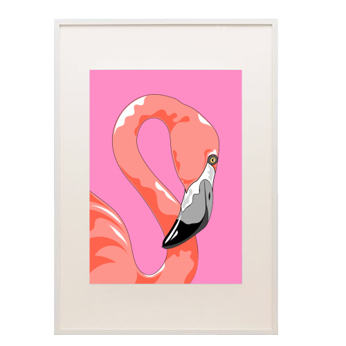 Pink Flamingo - framed poster print by Adam Regester