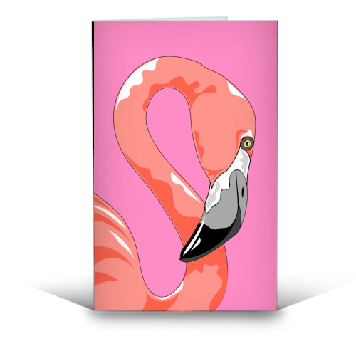 Pink Flamingo - funny greeting card by Adam Regester