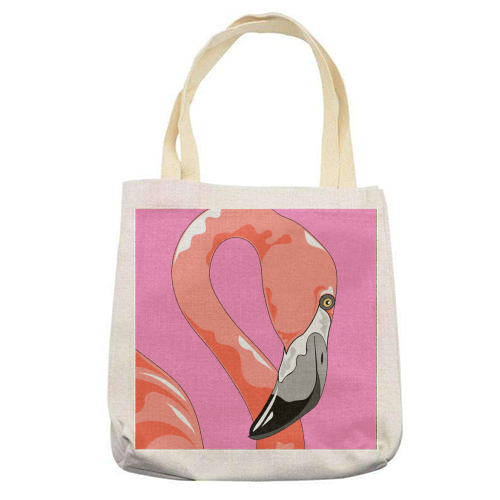 Pink Flamingo - printed tote bag by Adam Regester