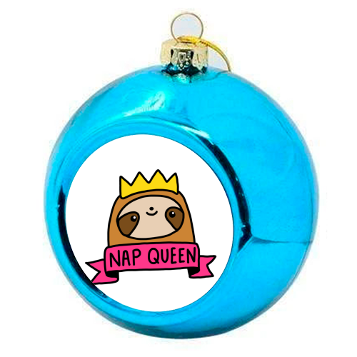 Nap Queen - colourful christmas bauble by Mombi & Ted