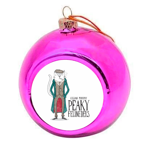Peaky-Felinders - colourful christmas bauble by Katie Ruby Miller