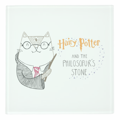 Hairy Potter And The Philosofur's Stone - personalised beer coaster by Katie Ruby Miller