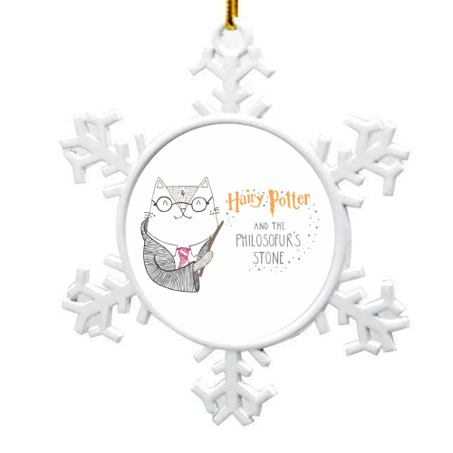 Hairy Potter And The Philosofur's Stone - snowflake decoration by Katie Ruby Miller