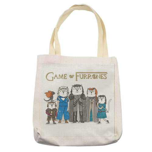 Game of Furrones - printed tote bag by Katie Ruby Miller