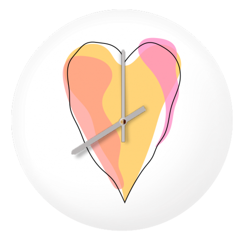 Peachy Heart - quirky wall clock by Adam Regester