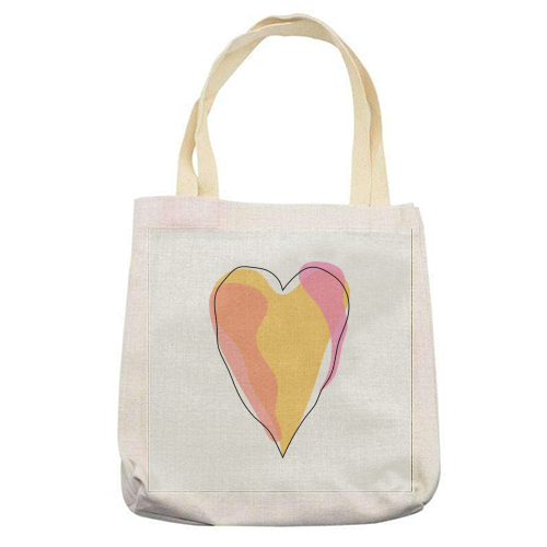 Peachy Heart - printed tote bag by Adam Regester