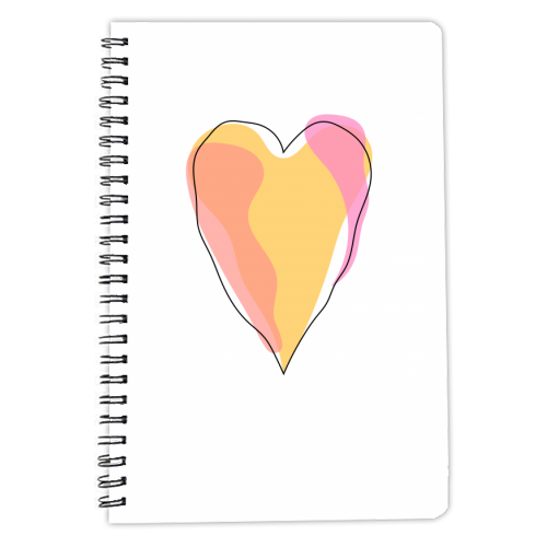 Peachy Heart - personalised A4, A5, A6 notebook by Adam Regester