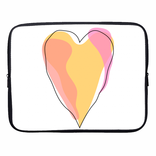 Peachy Heart - designer laptop sleeve by Adam Regester