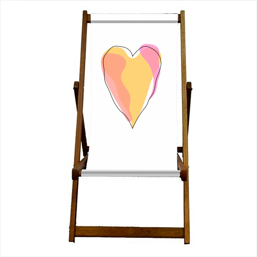 Peachy Heart - canvas deck chair by Adam Regester