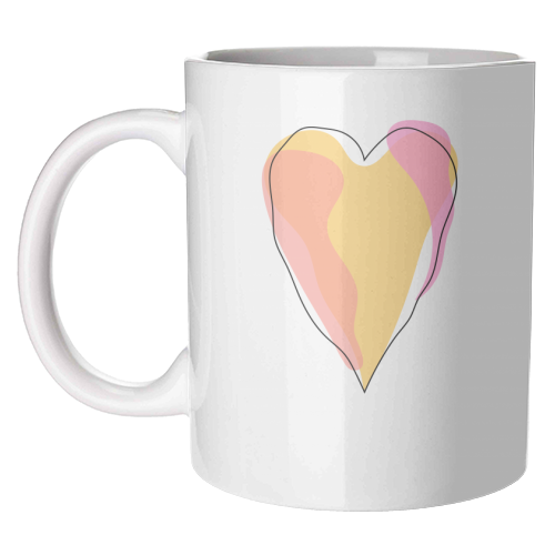Peachy Heart - unique mug by Adam Regester