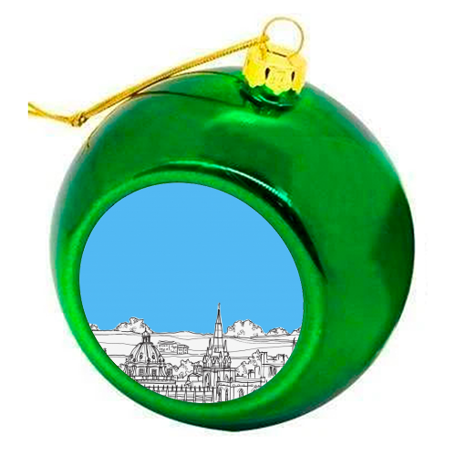 Oxford Rooftops - colourful christmas bauble by Adam Regester