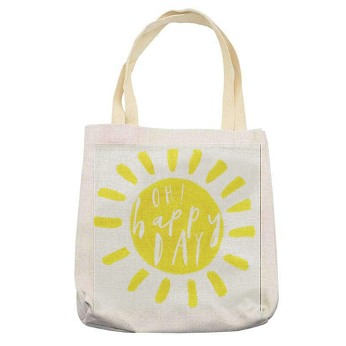 Oh happy day! - printed tote bag by Giddy Kipper