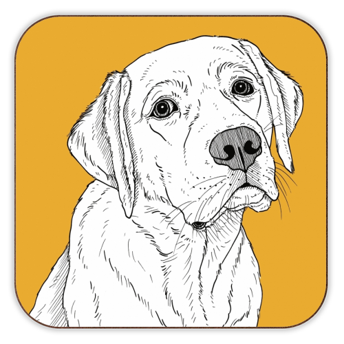 Labrador Dog Portrait - personalised beer coaster by Adam Regester