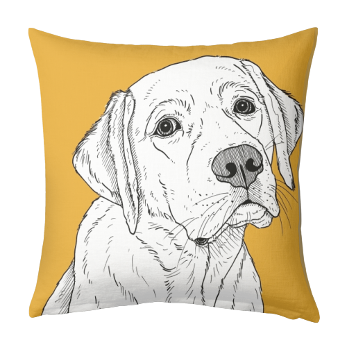 Labrador Dog Portrait - designed cushion by Adam Regester