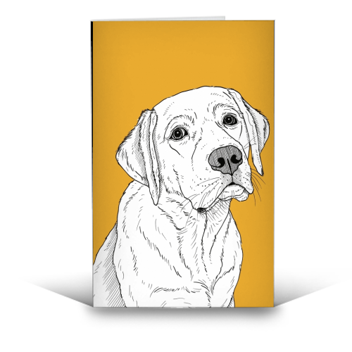 Labrador Dog Portrait - funny greeting card by Adam Regester