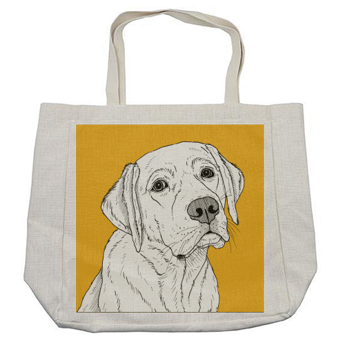 Labrador Dog Portrait - cool beach bag by Adam Regester