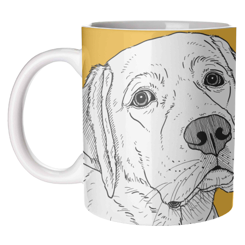 Labrador Dog Portrait - unique mug by Adam Regester