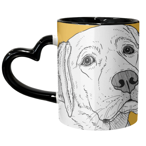 Labrador Dog Portrait - unique mug by Adam Regester