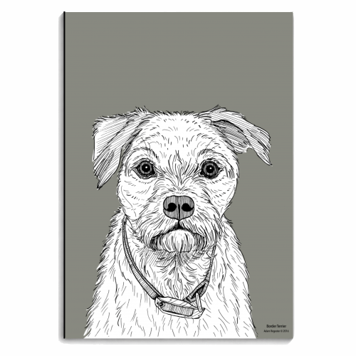 Border Terrier Dog Portrait - personalised A4, A5, A6 notebook by Adam Regester