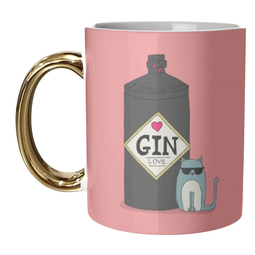 GIN & CAT - unique mug by Nichola Cowdery