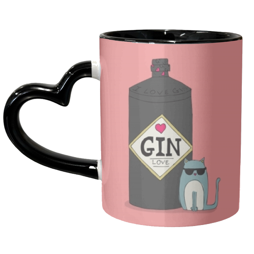 GIN & CAT - unique mug by Nichola Cowdery