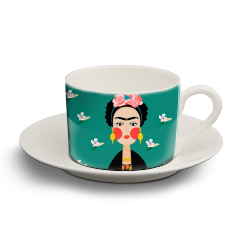 SIMPLY FRIDA - personalised cup and saucer by Nichola Cowdery