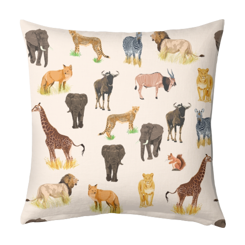 Safari Sightings - designed cushion by Uma Prabhakar Gokhale