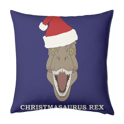 Christmasaurus Rex - designed cushion by Kitty & Rex Designs