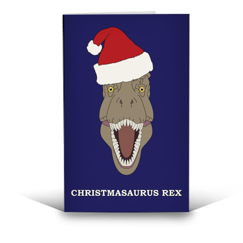 Christmasaurus Rex - funny greeting card by Kitty & Rex Designs