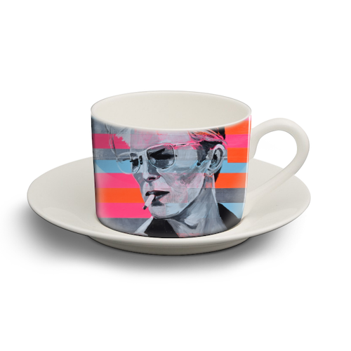 Neon Bowie - personalised cup and saucer by Kirstie Taylor