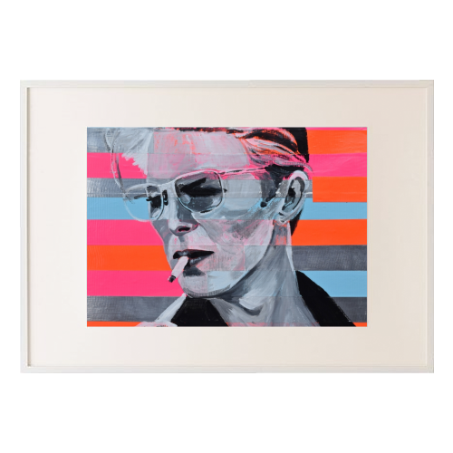 Neon Bowie - framed poster print by Kirstie Taylor