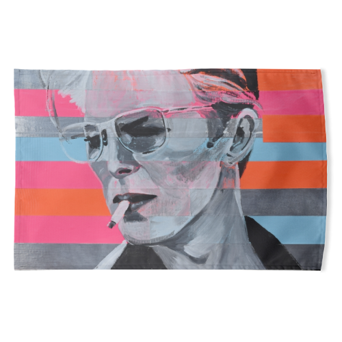 Neon Bowie - funny tea towel by Kirstie Taylor