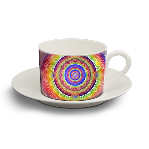 Cosmic Journey Mandala - personalised cup and saucer by InspiredImages