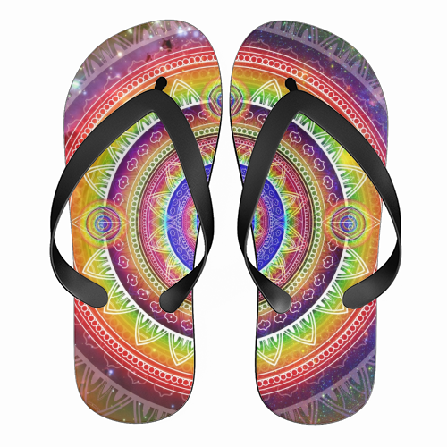 Cosmic Journey Mandala - funny flip flops by InspiredImages