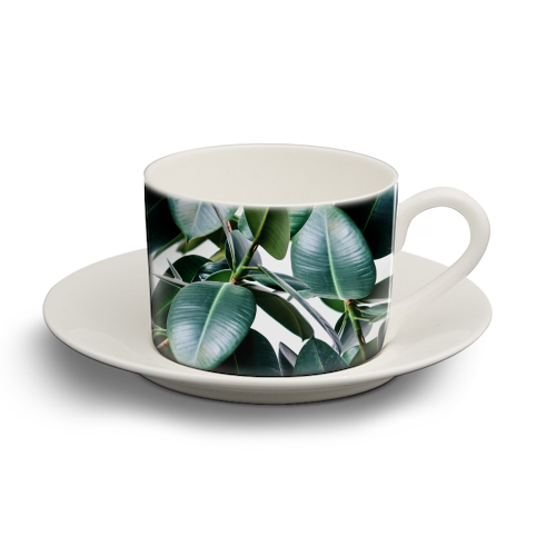 Tropical Elastica - personalised cup and saucer by Uma Prabhakar Gokhale
