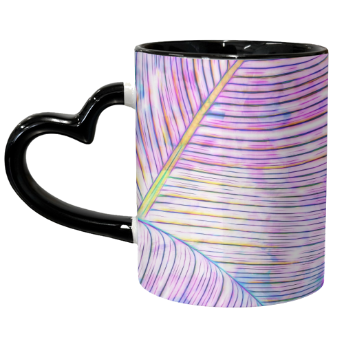 Pink Banana Leaves | Tropical Botanical Jungle | Ultraviolet Purple Nature Plants | Eclectic Forest - unique mug by Uma Prabhakar Gokhale