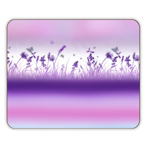 Spring Meadow Haze Pink Purple Blue - designer placemat by InspiredImages