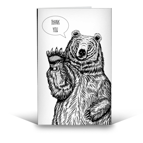 Cute Thank You Bear - funny greeting card by Adam Regester