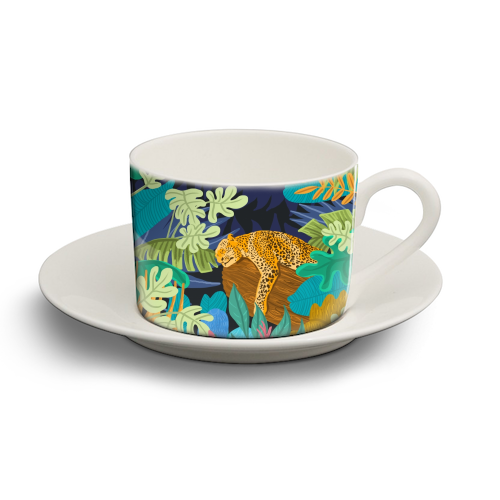 Sleeping Panther - personalised cup and saucer by Uma Prabhakar Gokhale