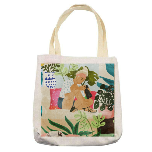 Miss Blogger - printed tote bag by Uma Prabhakar Gokhale