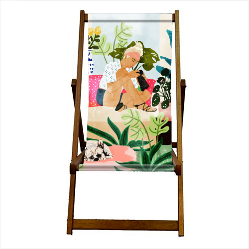 Miss Blogger - canvas deck chair by Uma Prabhakar Gokhale
