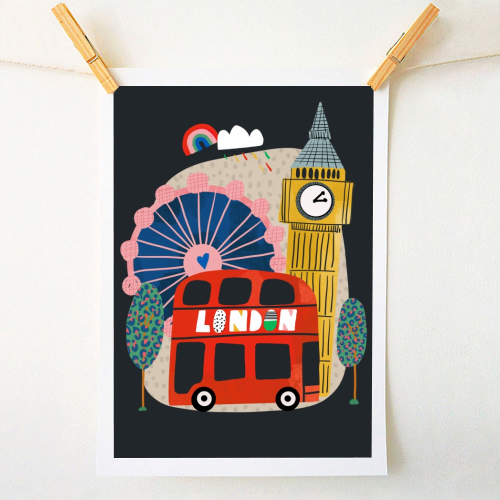 London Love - A1 - A4 art print by Nichola Cowdery